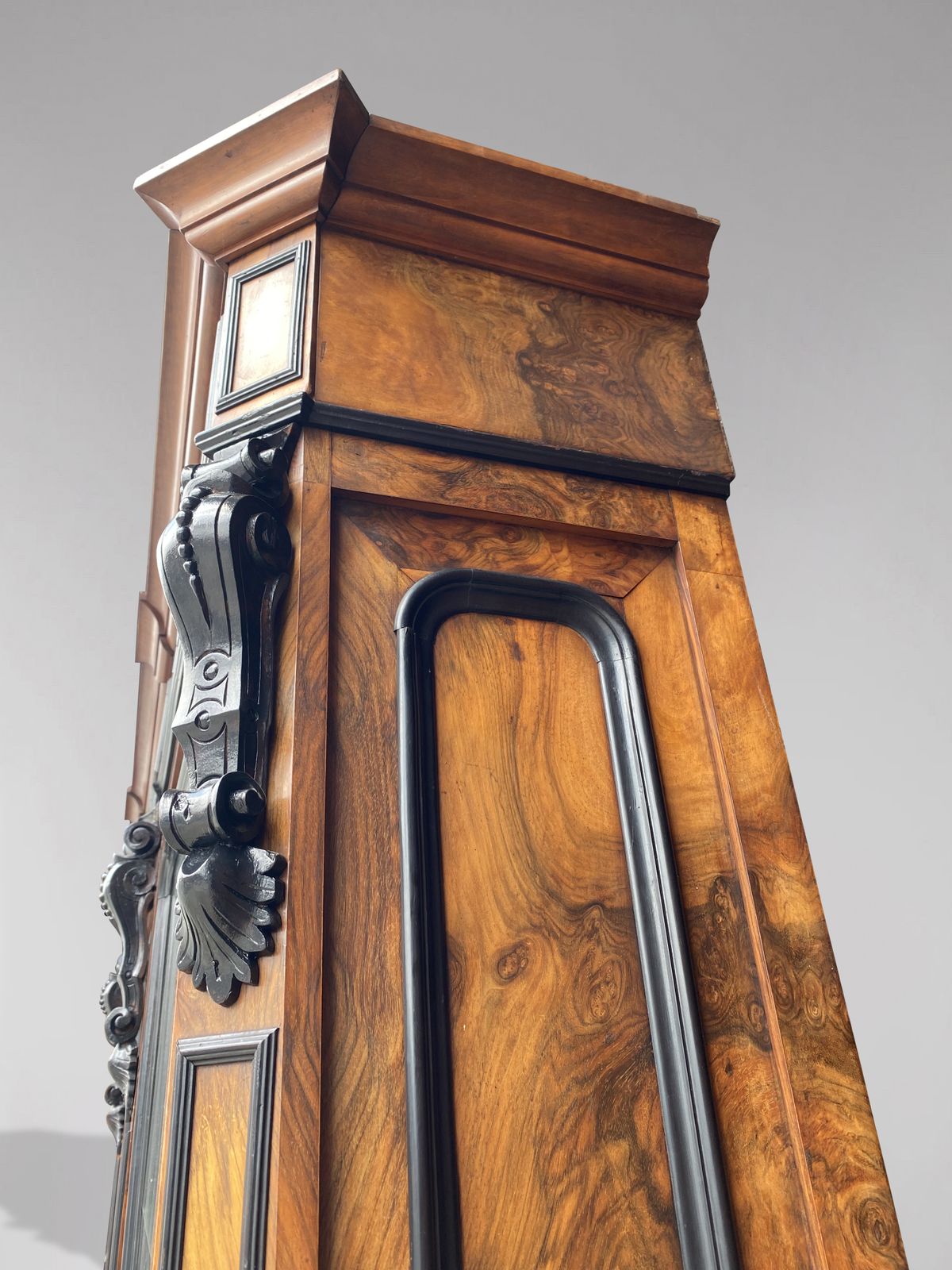 Stunning 19th Century French Walnut & Ebony Library Bookcase photo 10600.0