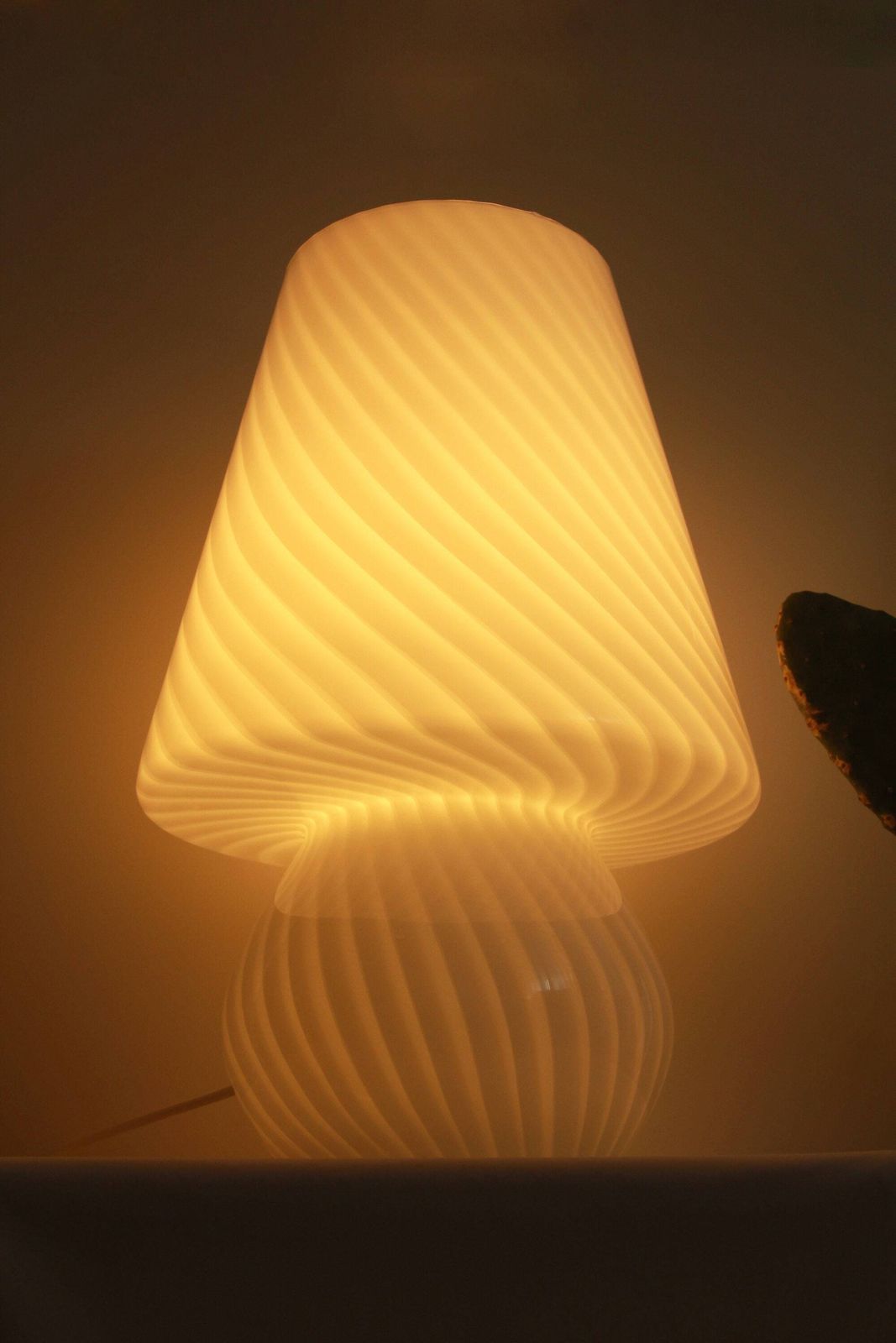 Beniamina, Giant Xxl Mushroom Murano Swirl Lamp, Italy, 1970s photo vintage
