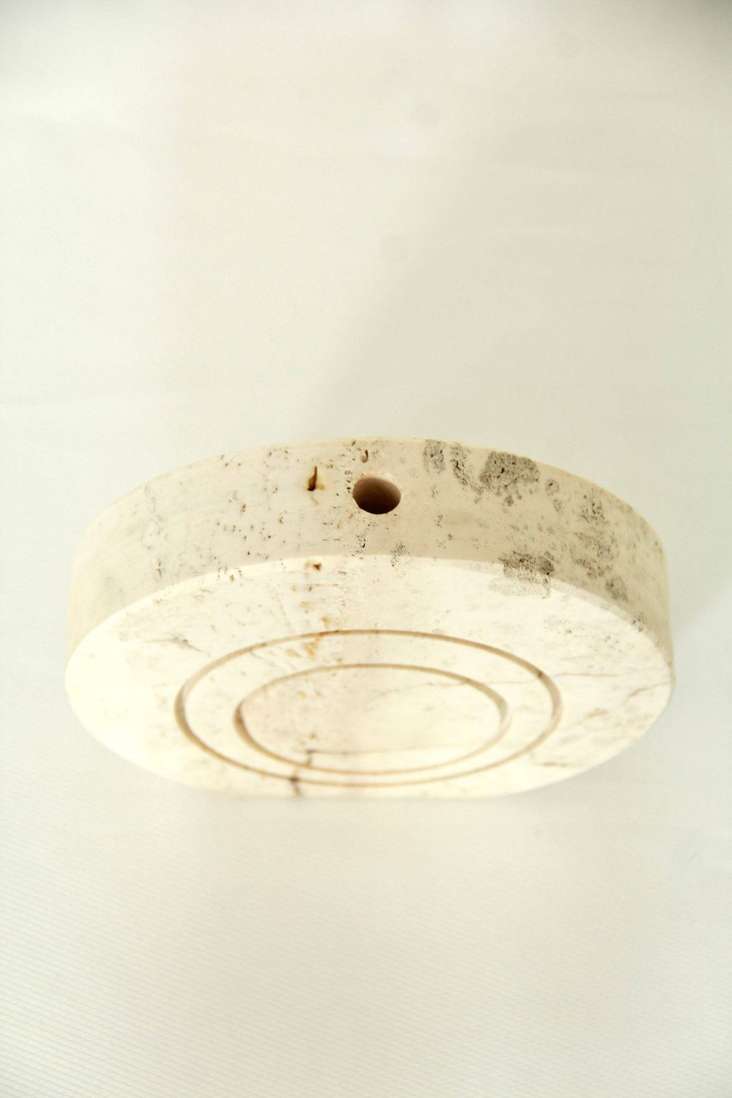 Geometria, Modernist Travertine Sculpture / Vase By Enzo Mari For F.Lli Manelli, Italy, 1970s photo vintage
