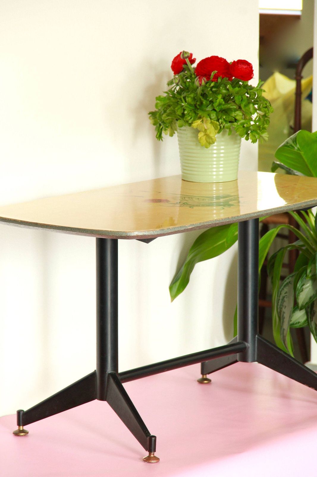 photo for sale Isotta, Mid Century Hand Painted Coffee Table, Italy, 1950s