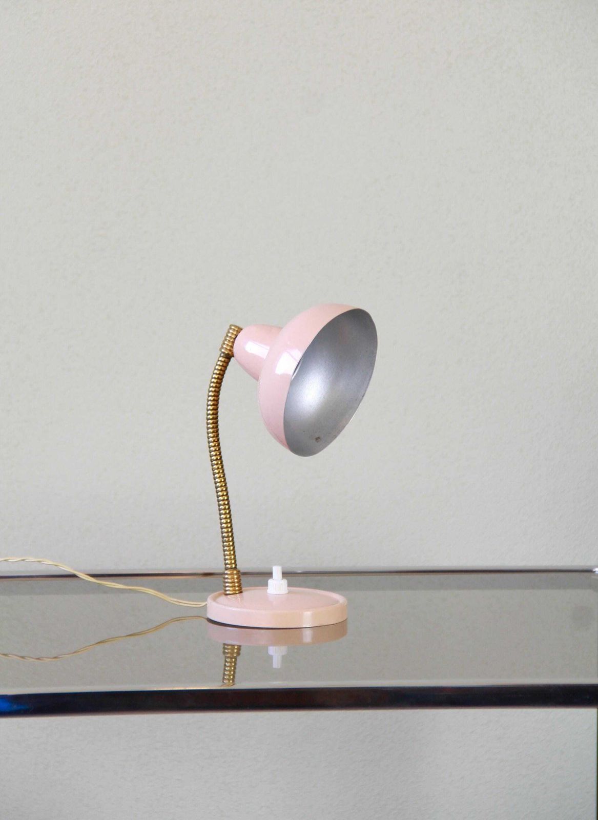 Rosita, Mid Century Industrial Pink Desk Lamp By F.A.L.C.A, Italy, 1960s photo furniture