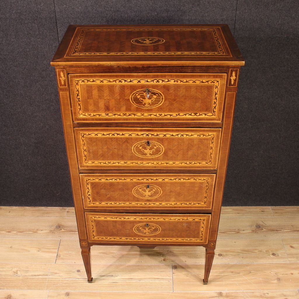 20th Century Louis XVI Style Inlaid Chest Of Drawers photo vinterior