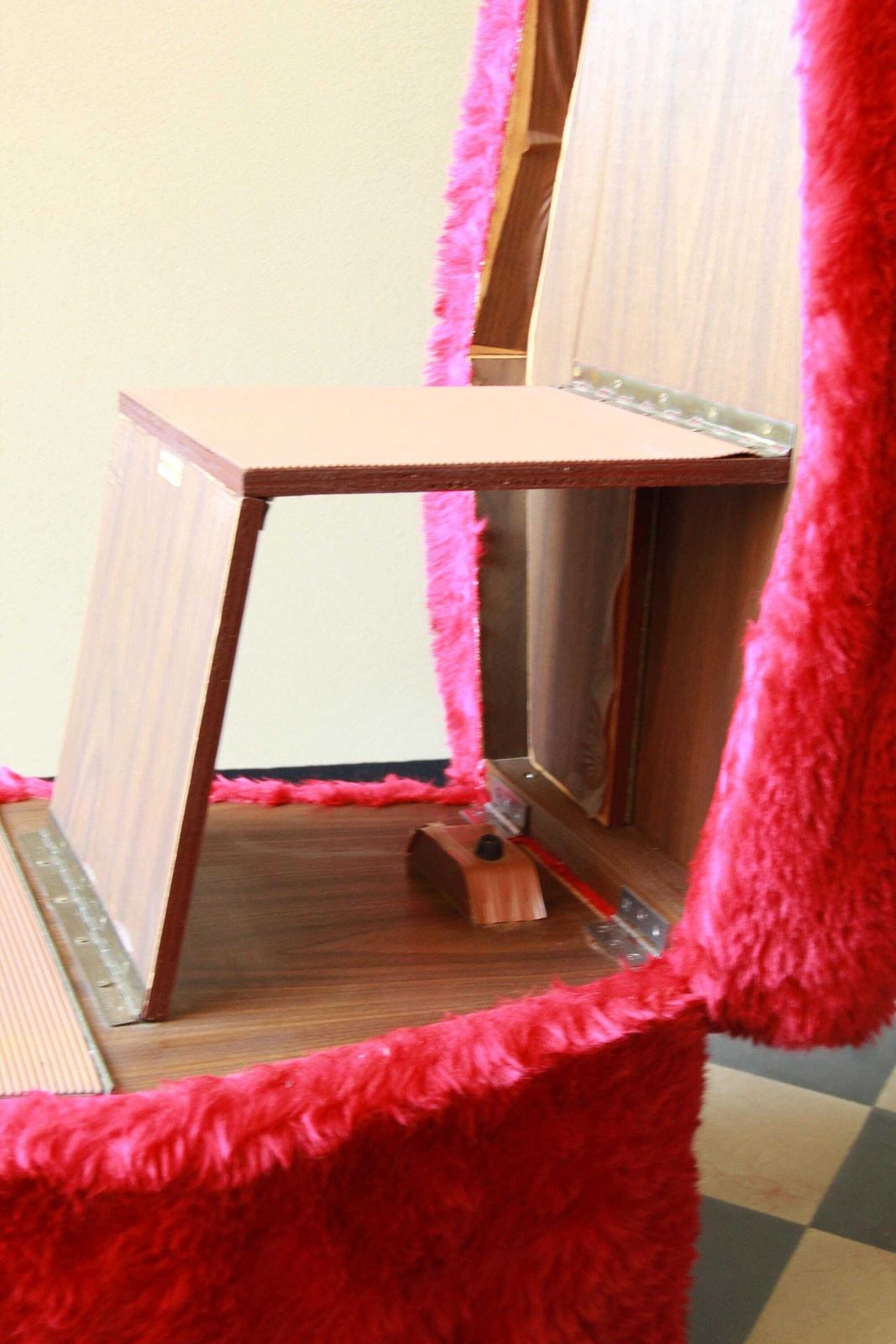 Maciste, Vintage Furry Pouf / Stool / Stepladder /Organiser, Italy, 1970s photo buy