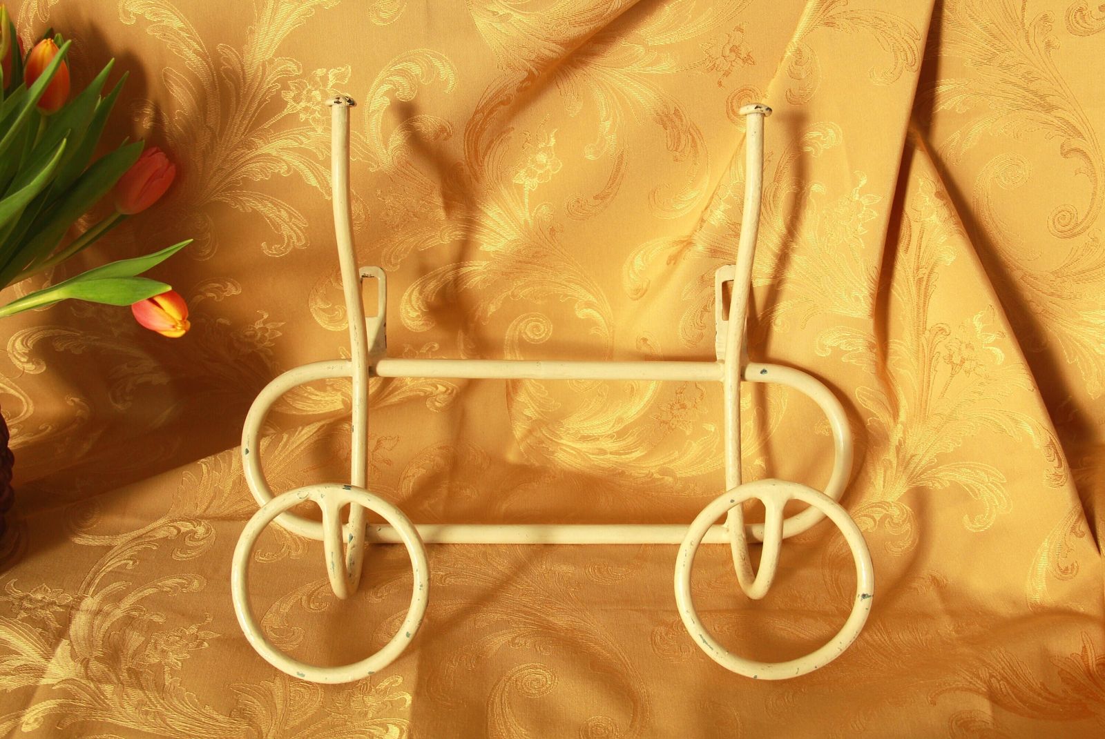 Fero, Antique Ivory Iron Coat Rack, Italy, 1930s photo buy