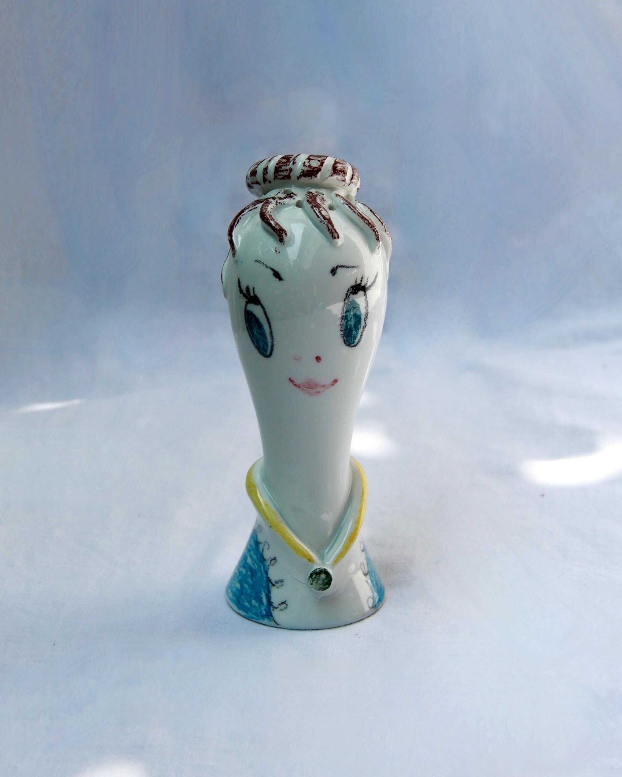 Riccia, Vintage Midcentury Ceramic Salt Shaker By Figini Montecatini, Italy, 1960s photo for sale