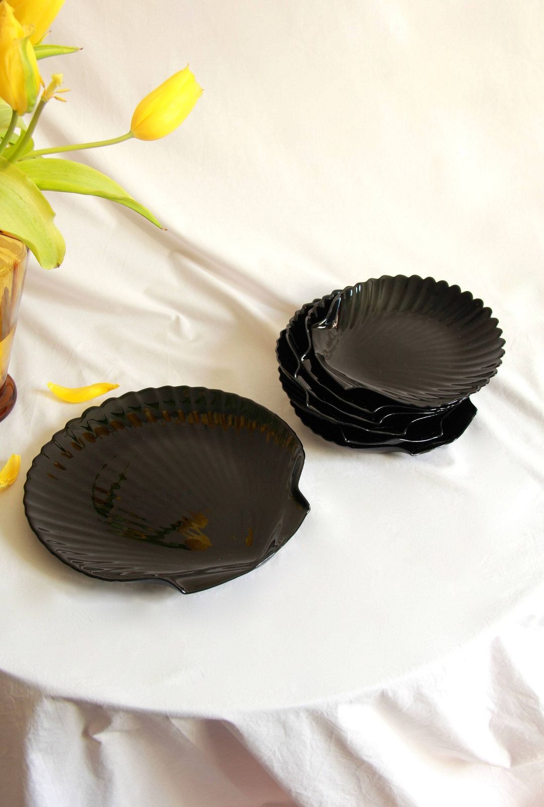 Capesante, Vintage Ceramic Shell Plates, Set Of 7, France, 1980s