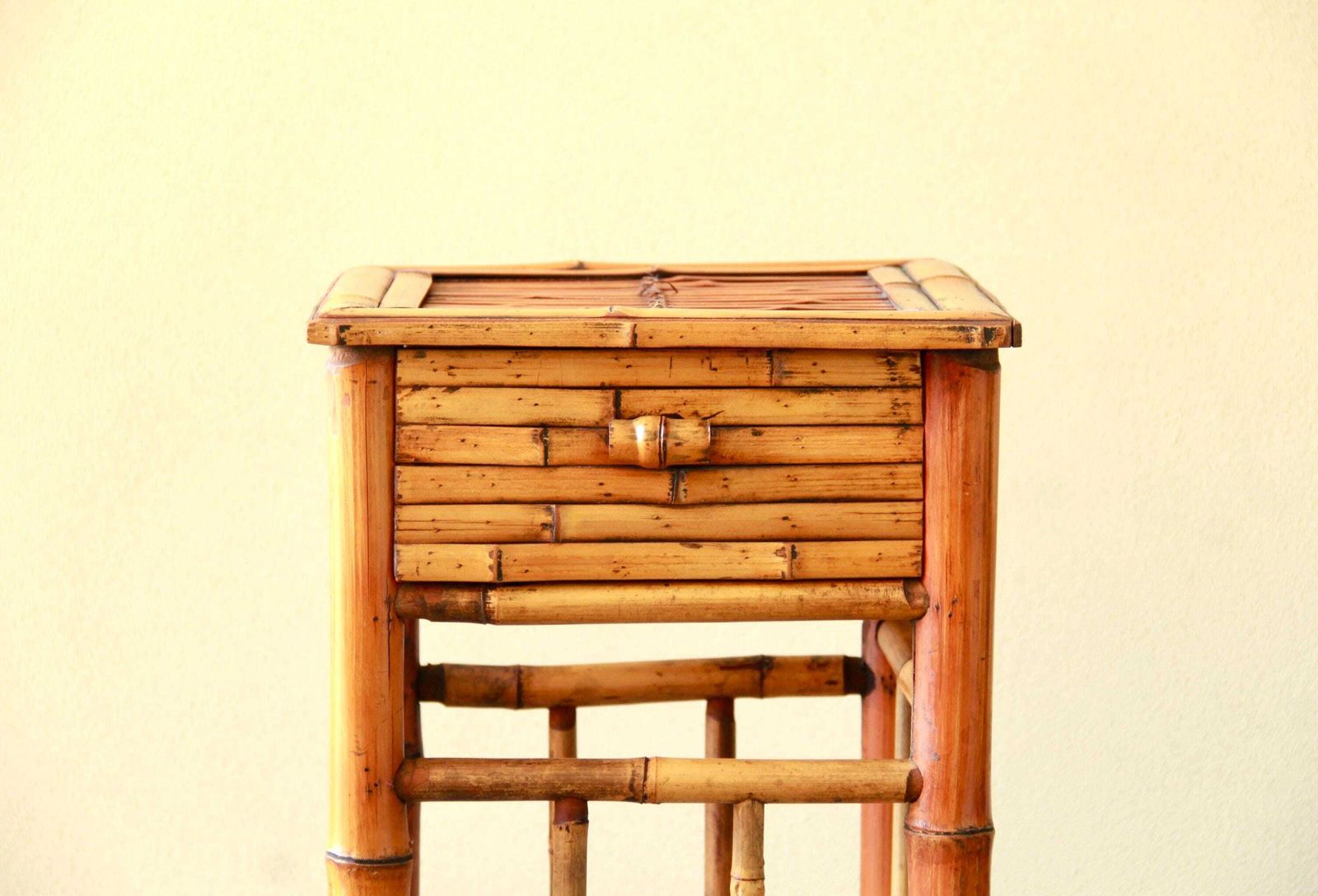 Gino, Vintage Bamboo Entryway Table / Console / Plant Stand, Italy, 1970s photo Home Decor