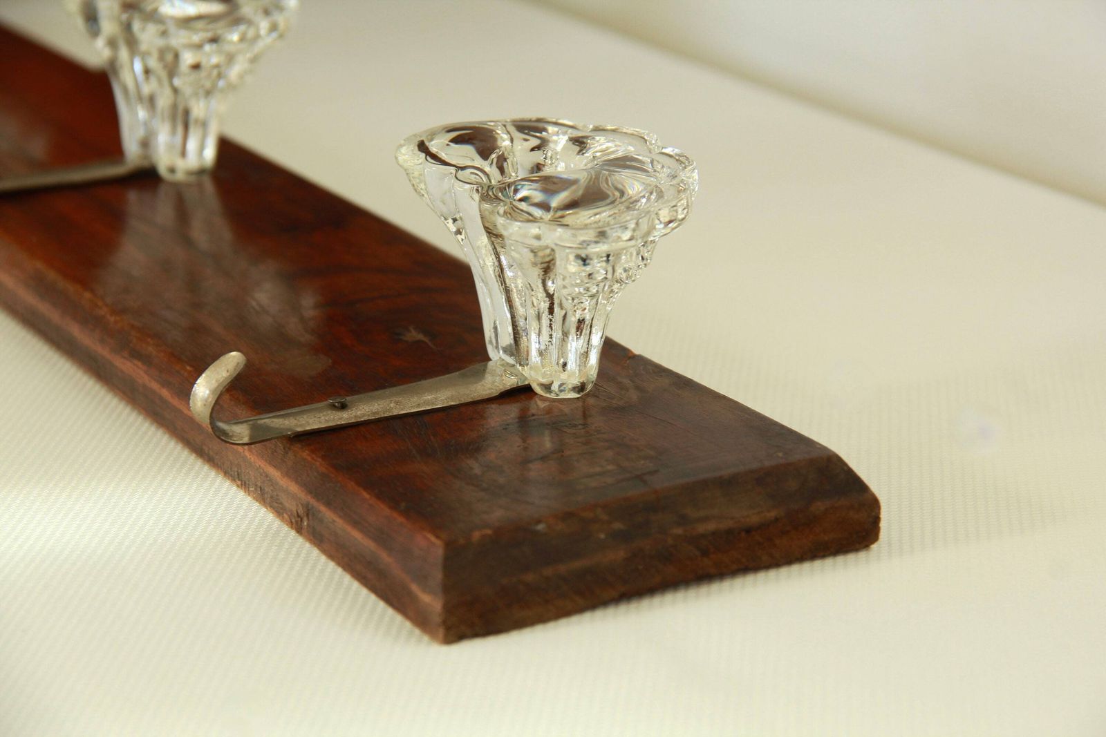 Trefiori, Antique Mid Century Glass And Wood Coat Rack, Italy, 1940s photo Furniture