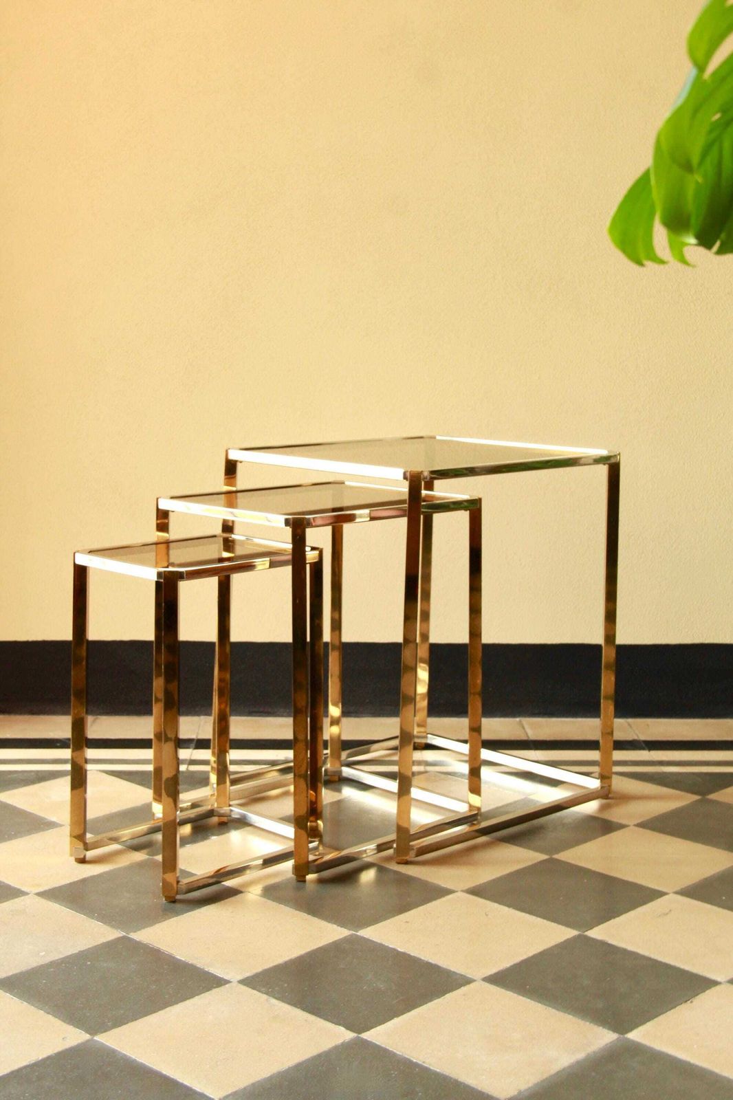 Trittico, Regency Nesting Tables, Set Of 3, Italy, 1970s photo furniture