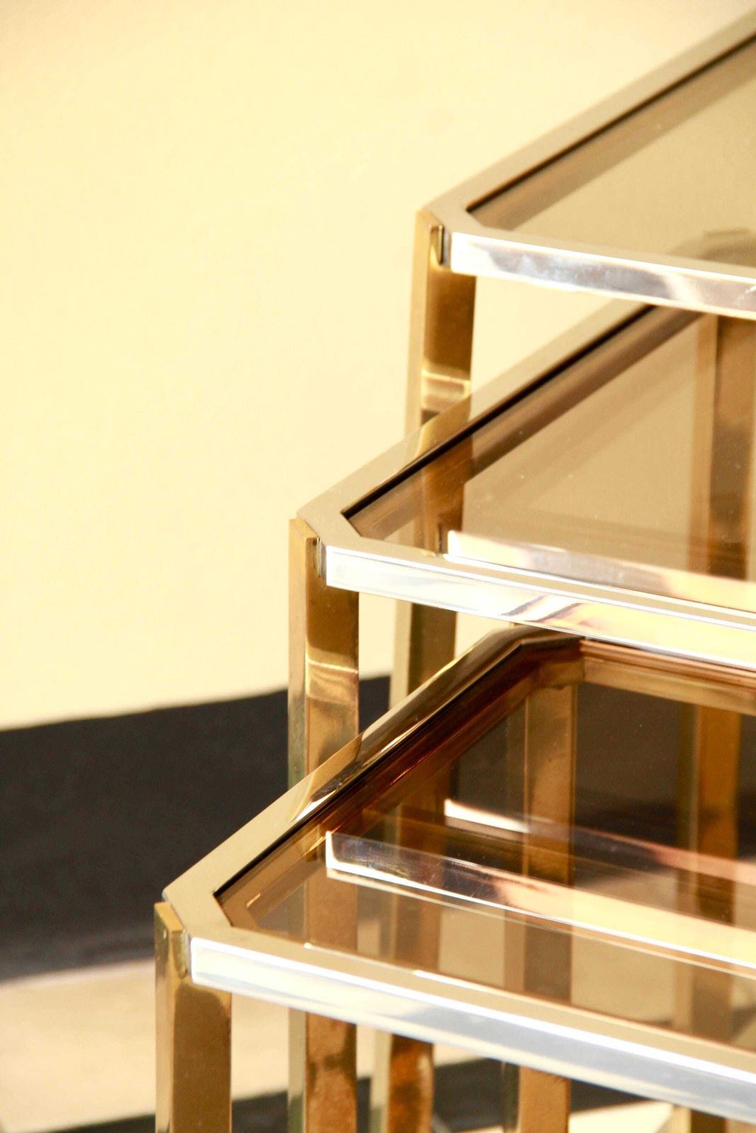 Trittico, Regency Nesting Tables, Set Of 3, Italy, 1970s photo Furniture