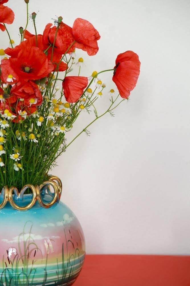 Cigno, Antique Art Deco Ceramic Vase, Italy, 1940s photo vintage
