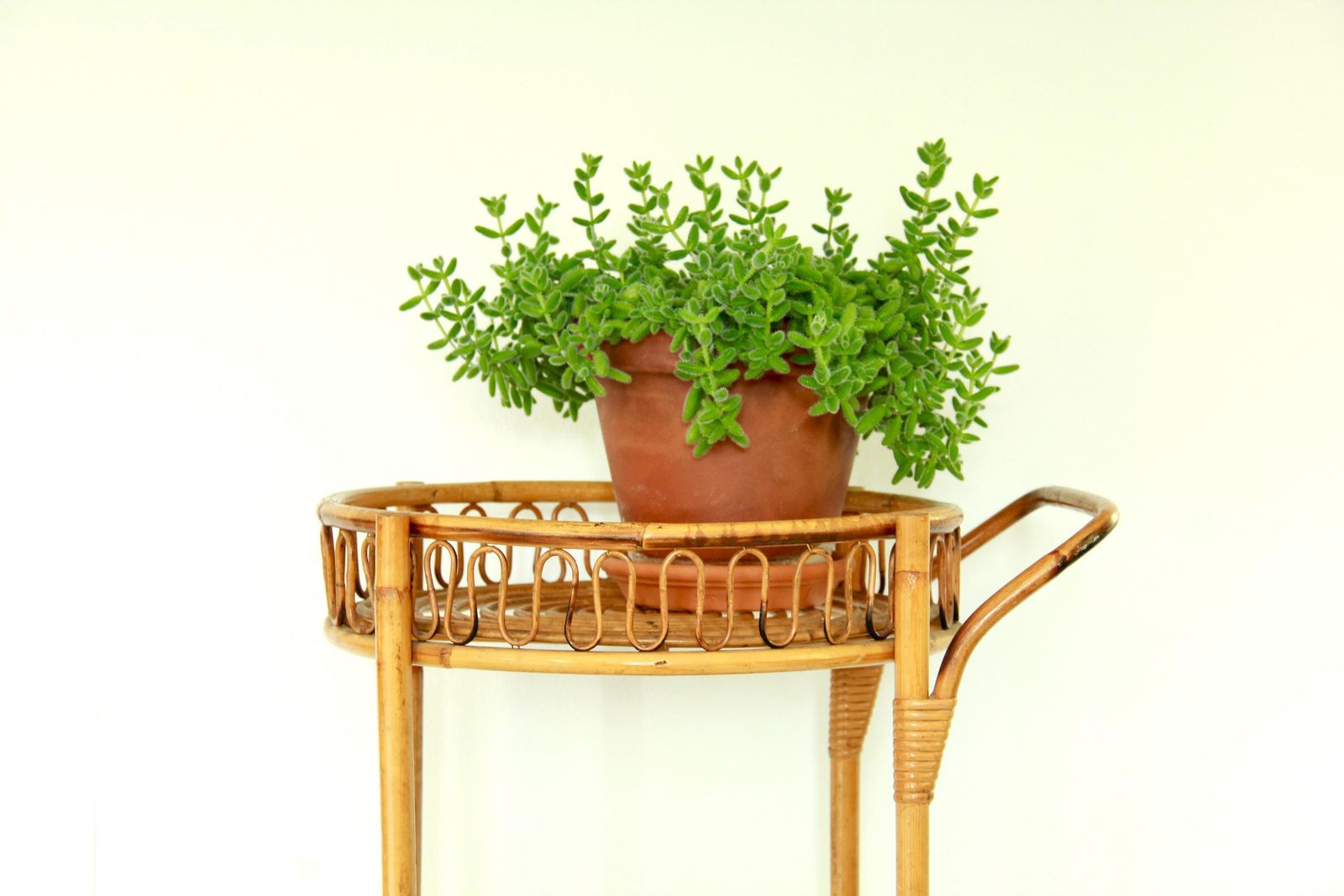 Carrello, Vintage Bamboo And Wicker Bar Cart / Trolley , Italy, 1970s photo buy