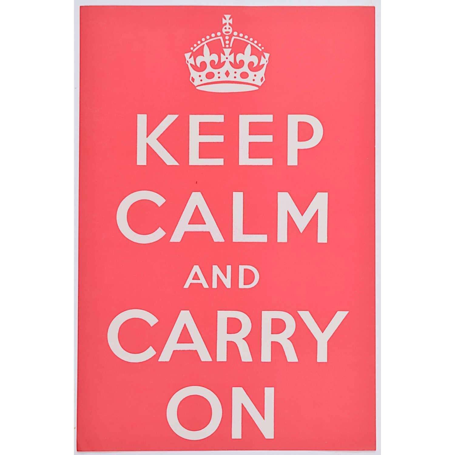 Ernest Wallcousins1939 Original Keep Calm And Carry On Poster (Small Size) Second World War Two1939 photo 6153.0