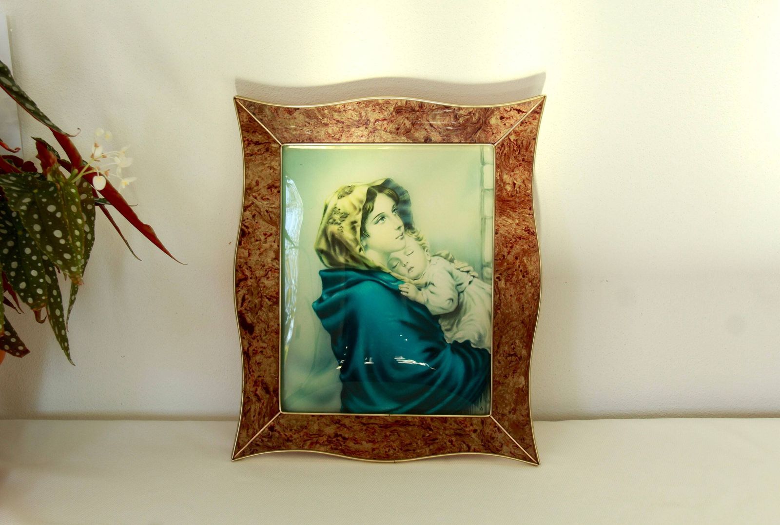 photo furniture Madonna Del Riposo, Antique Maternity Painting, Italy, 1940s