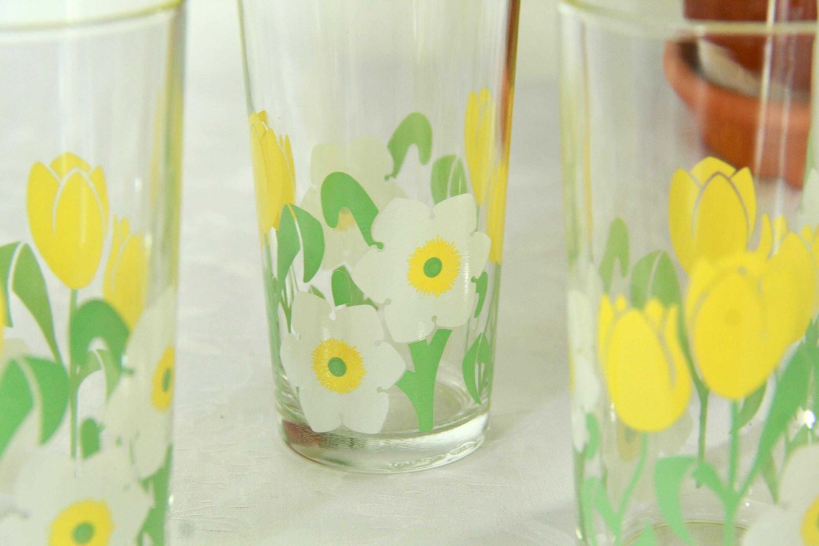 Fiori, Vintage Flower Glasses, Set Of 6, Italy, 1970s photo 143.0