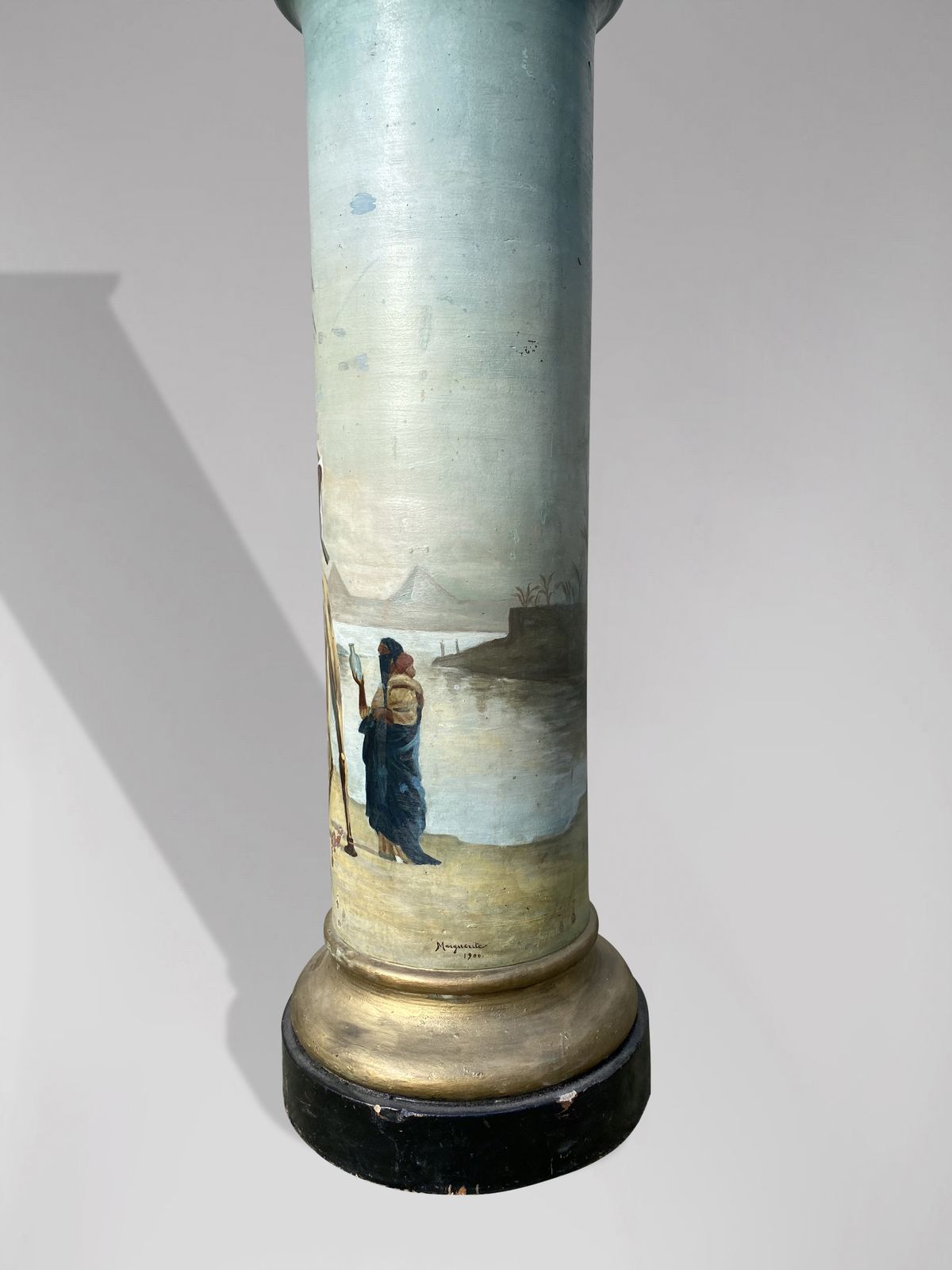 Pair Of 19th Century French Painted Columns By Marguerite photo for sale