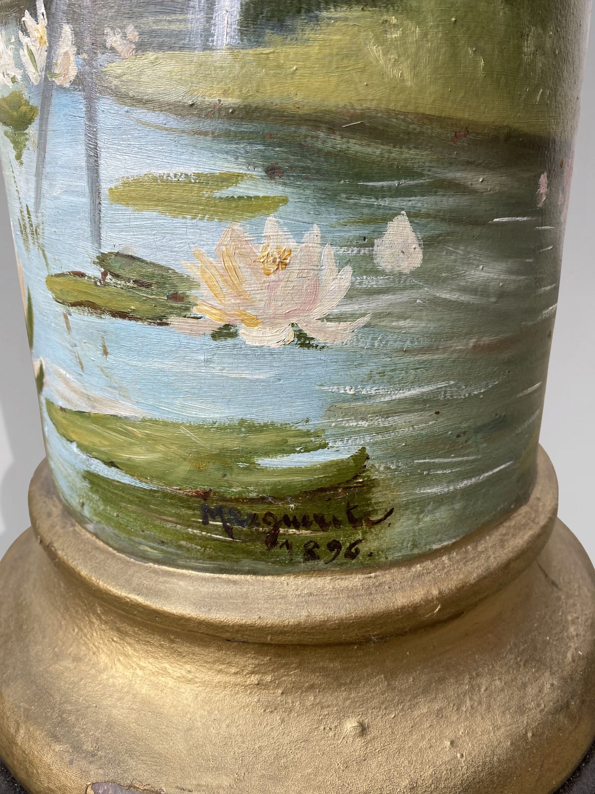Pair Of 19th Century French Painted Columns By Marguerite photo 4400.0