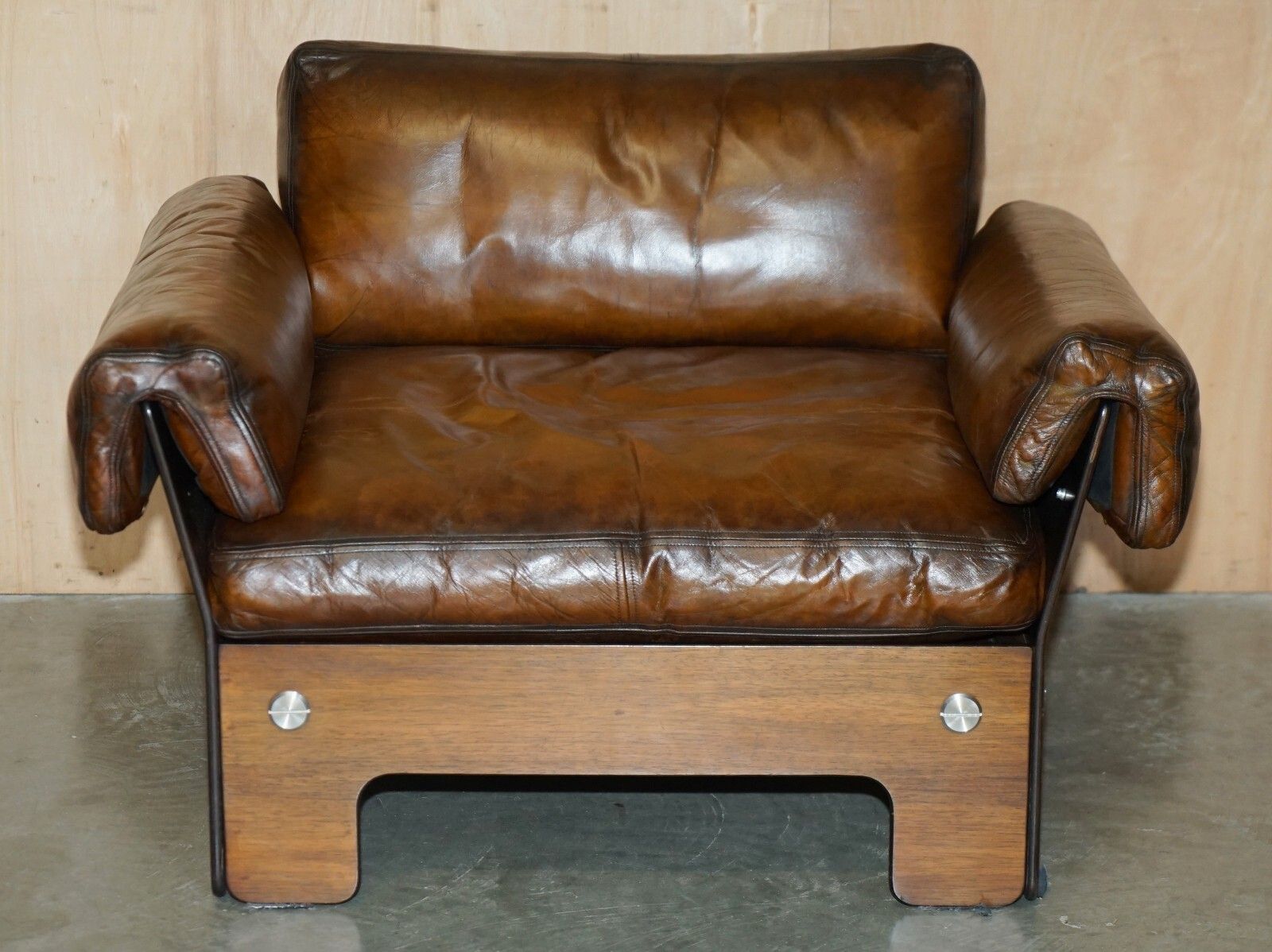 Sigurd Ressell For Vatne Mobler Rosewood Brown Leather Sofa Armchair Table Suite photo for sale