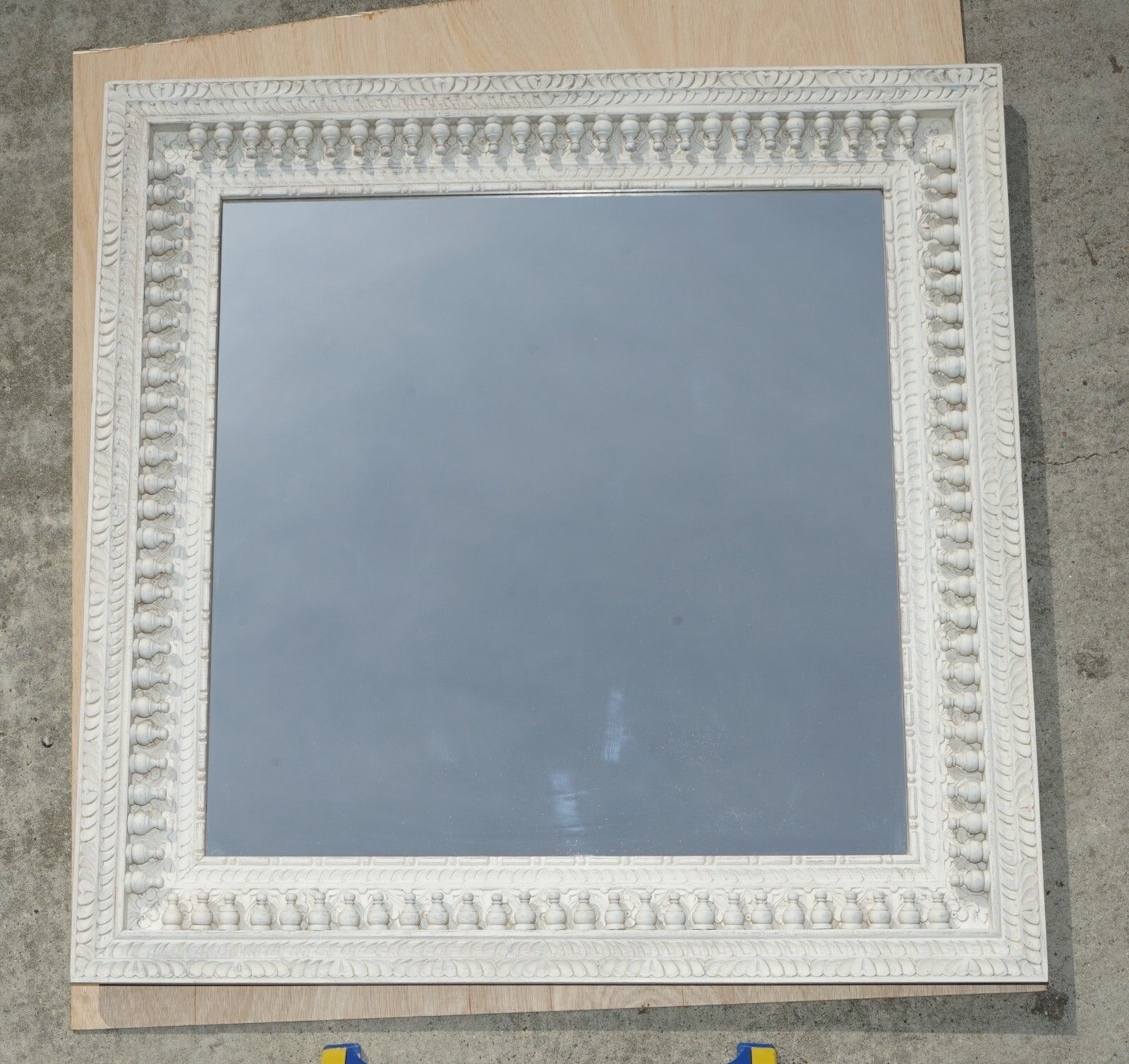 Antique Hand Carved & Painted Burmese Liberty's London Style Overmantle Mirror