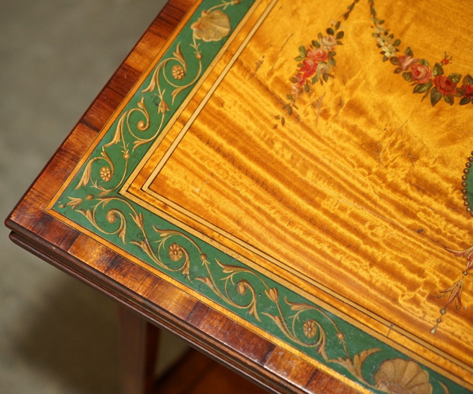 Editors Choice Antique Howard & Son's Sheraton Revival Games Cards Side Table photo vintage