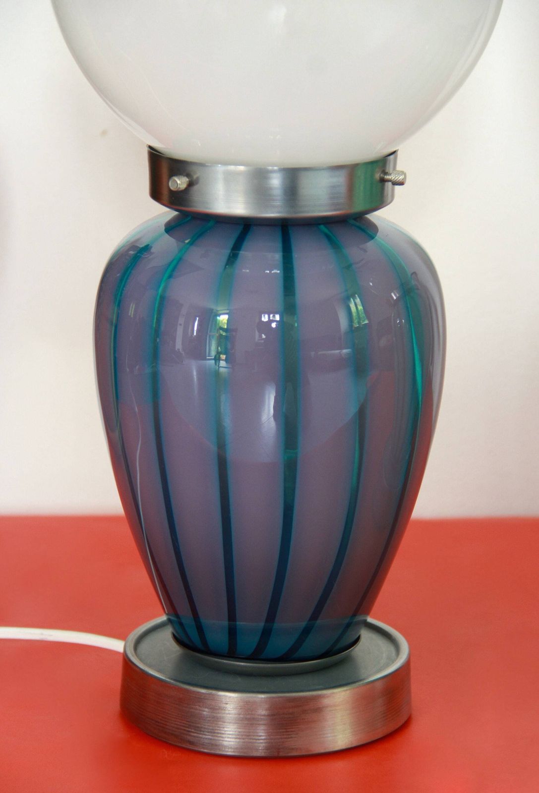 Ranuncoli, Space Age Mazzega Murano Swirl Lamps, Set Of 2, Italy, 1970s photo 1155.0