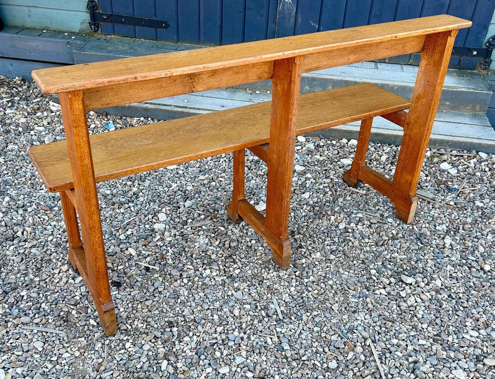 Gothic Oak Bench Wooden Kitchen Antique Vintage Retro Chair Seating Industrial Hall Side Victorian photo buy