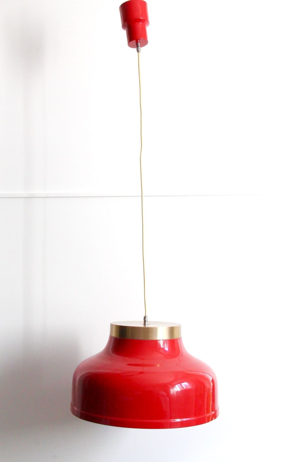 Cappuccettorosso, Mid Century Red Metal Lamp, Italy, 1950's photo furniture