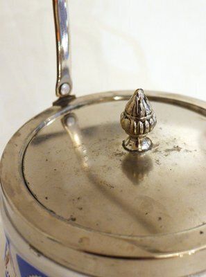 Art Deco Candy / Sugar Bowl In Earthenware And Metal From Gebrüder Mehner, Former Czechoslovakia, 1920s photo buy