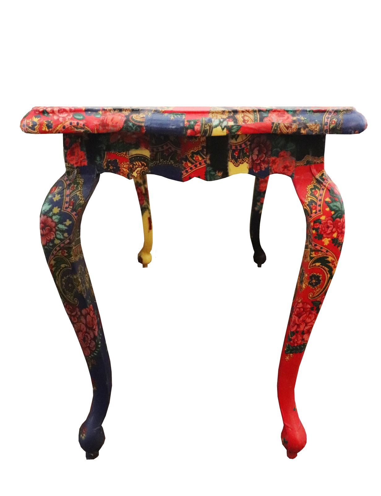 "Folklore" Restyled Coffee Table By Habitat Improver With Fabric Decoupage photo 955.0