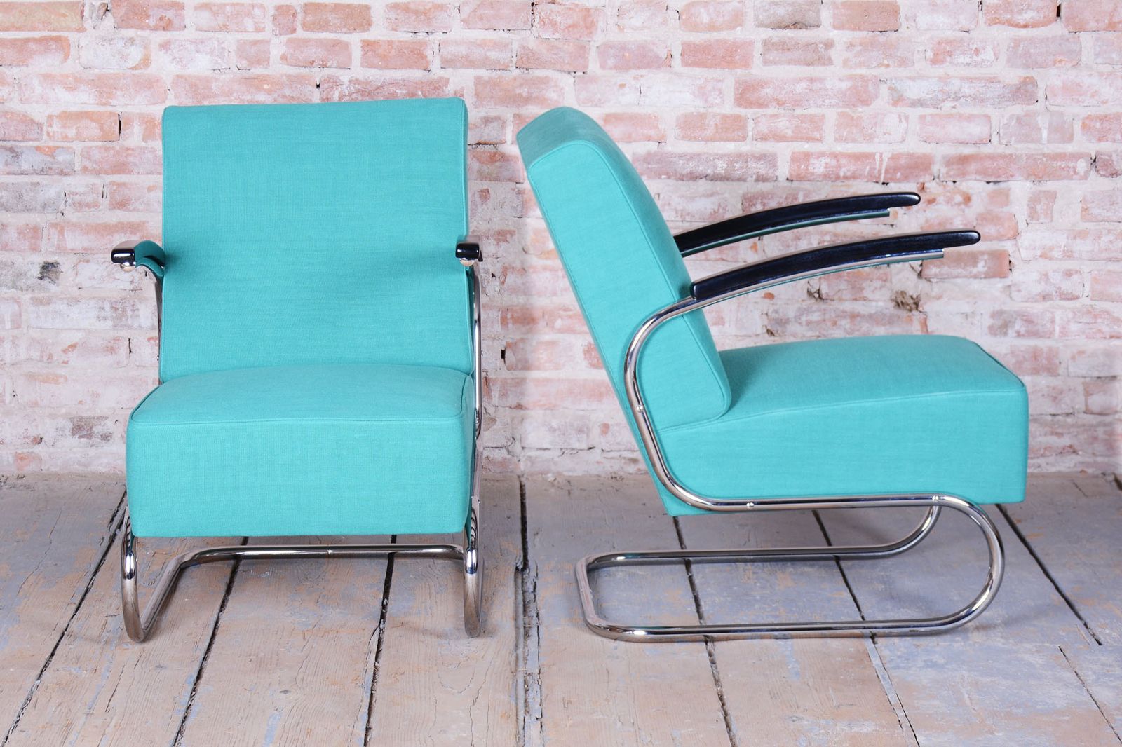 Pair Of Restored Bauhaus Armchairs, By W. Gispen, Mücke Melder, Czech, 1930s photo for sale