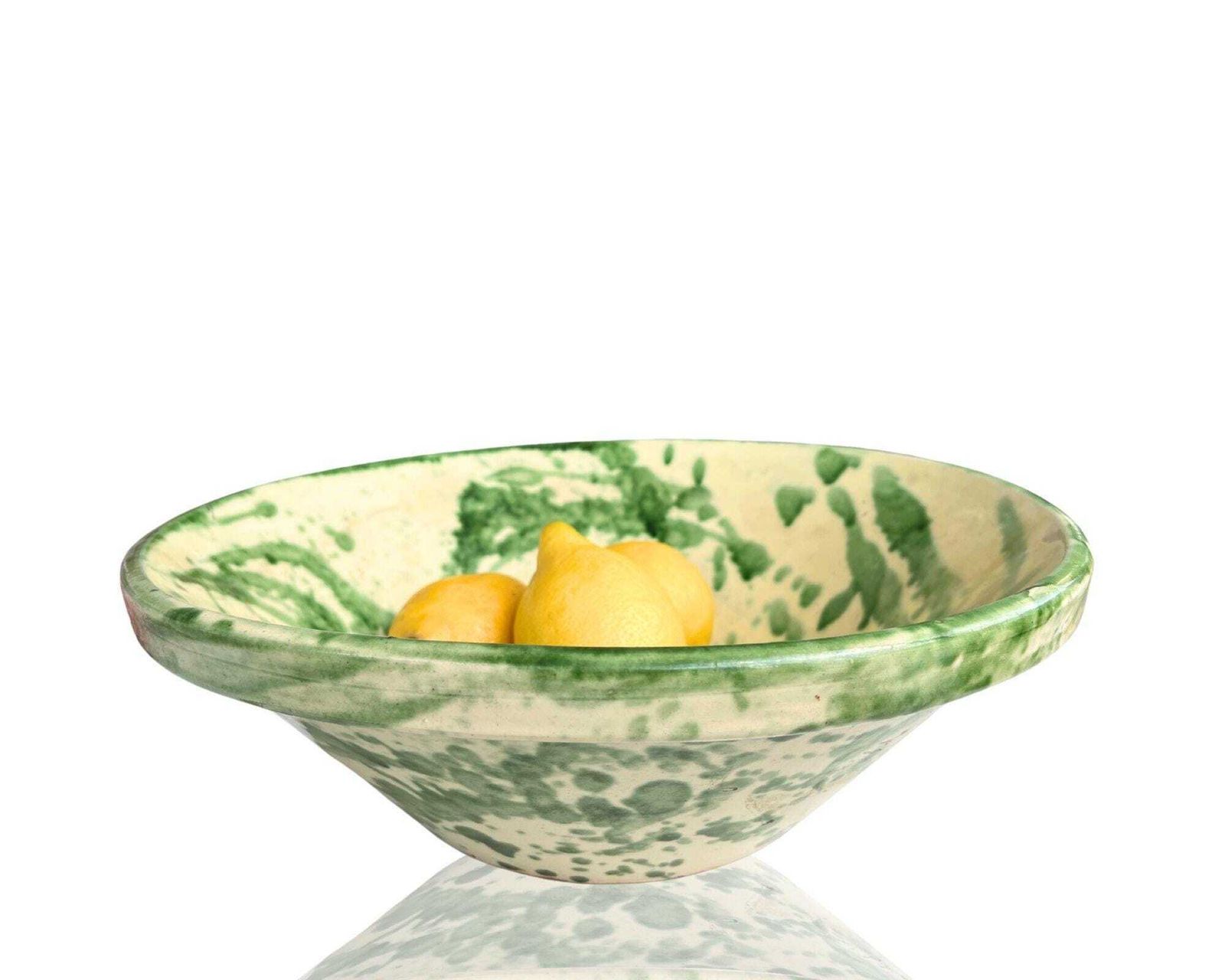 Spaanse Lebrillo Keramische Schaal | Groen | Tafelstuk | 14" (35 Cm)