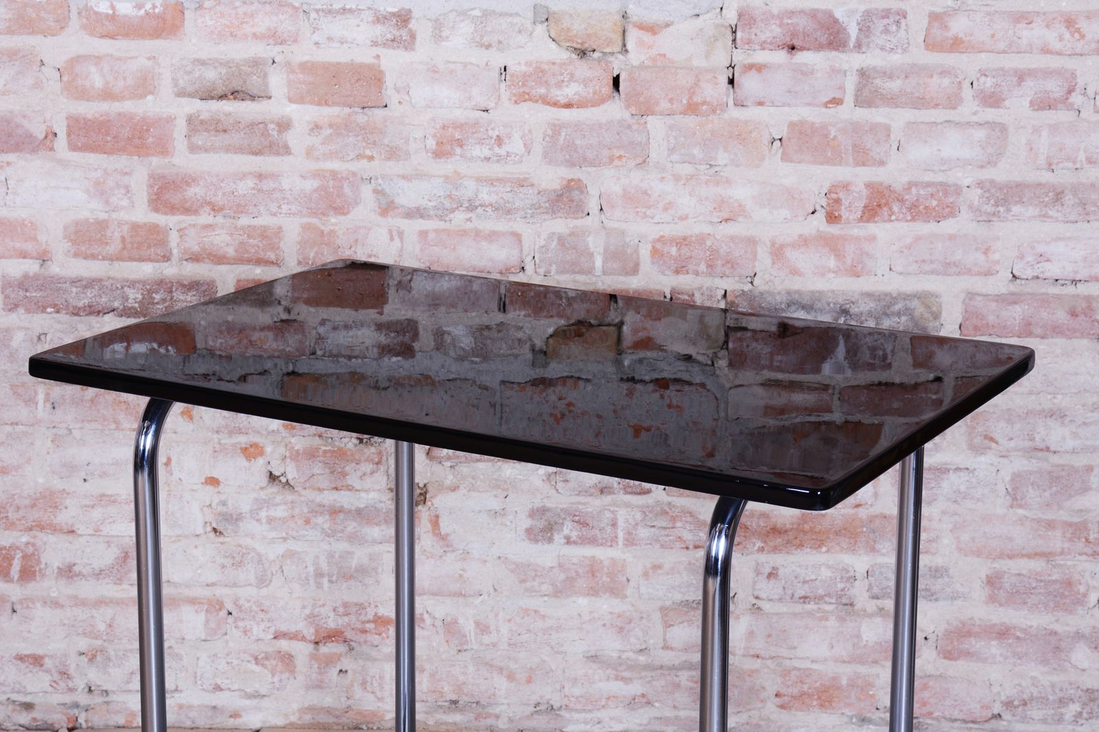 Restored Bauhaus Table, By Hynek Gottwald, Chrome Plated Steel, Czech, 1930s photo 850.0
