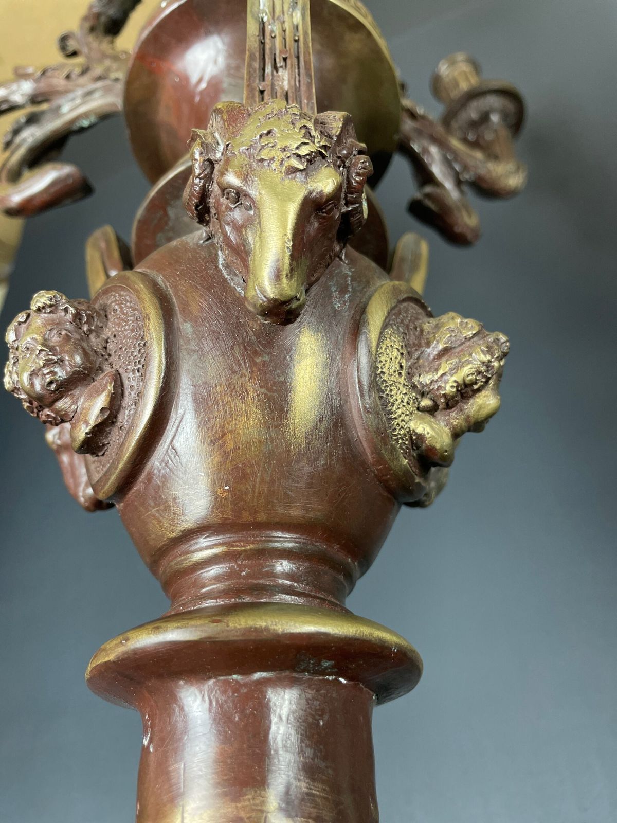 Elaborate Pair Of 19th Century Bronze Candelabra, With Amazing Patina. photo furniture