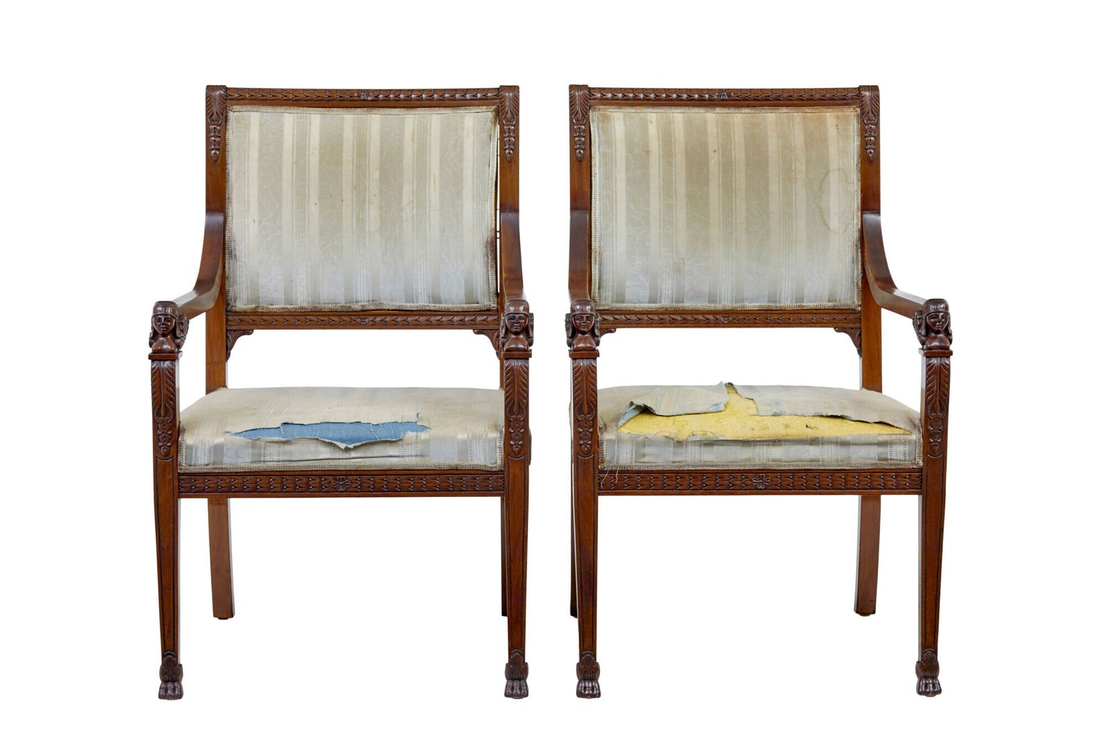 photo for sale Early 20th Century 7 Piece Carved Walnut Empire Revival Suite