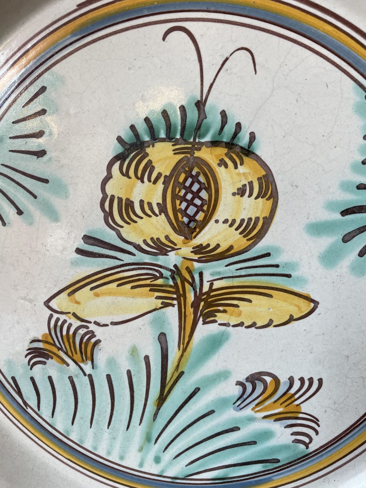 Large Italian Platter From The Naples Area,(Circa 1880) Decorated With Stylised Flowers And Foliage photo Home Decor