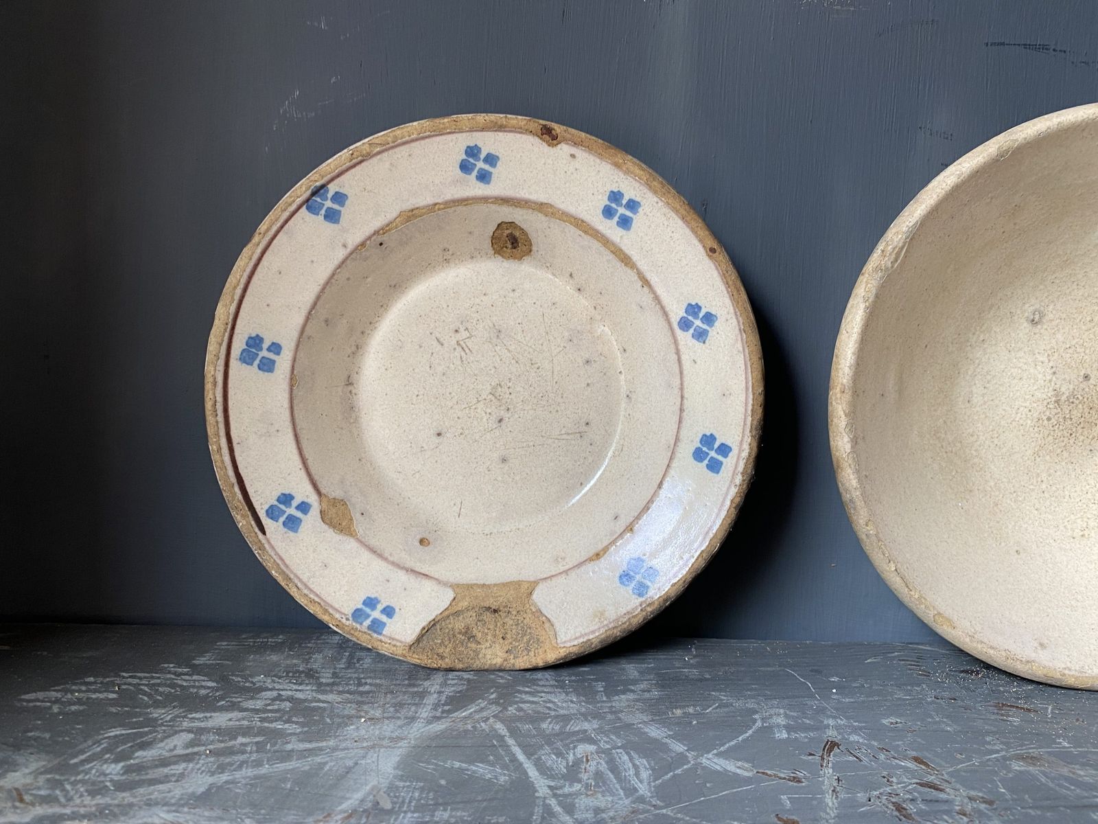 Three Little Ceramic Plates From Puglia, (Circa 1880) photo Home Decor