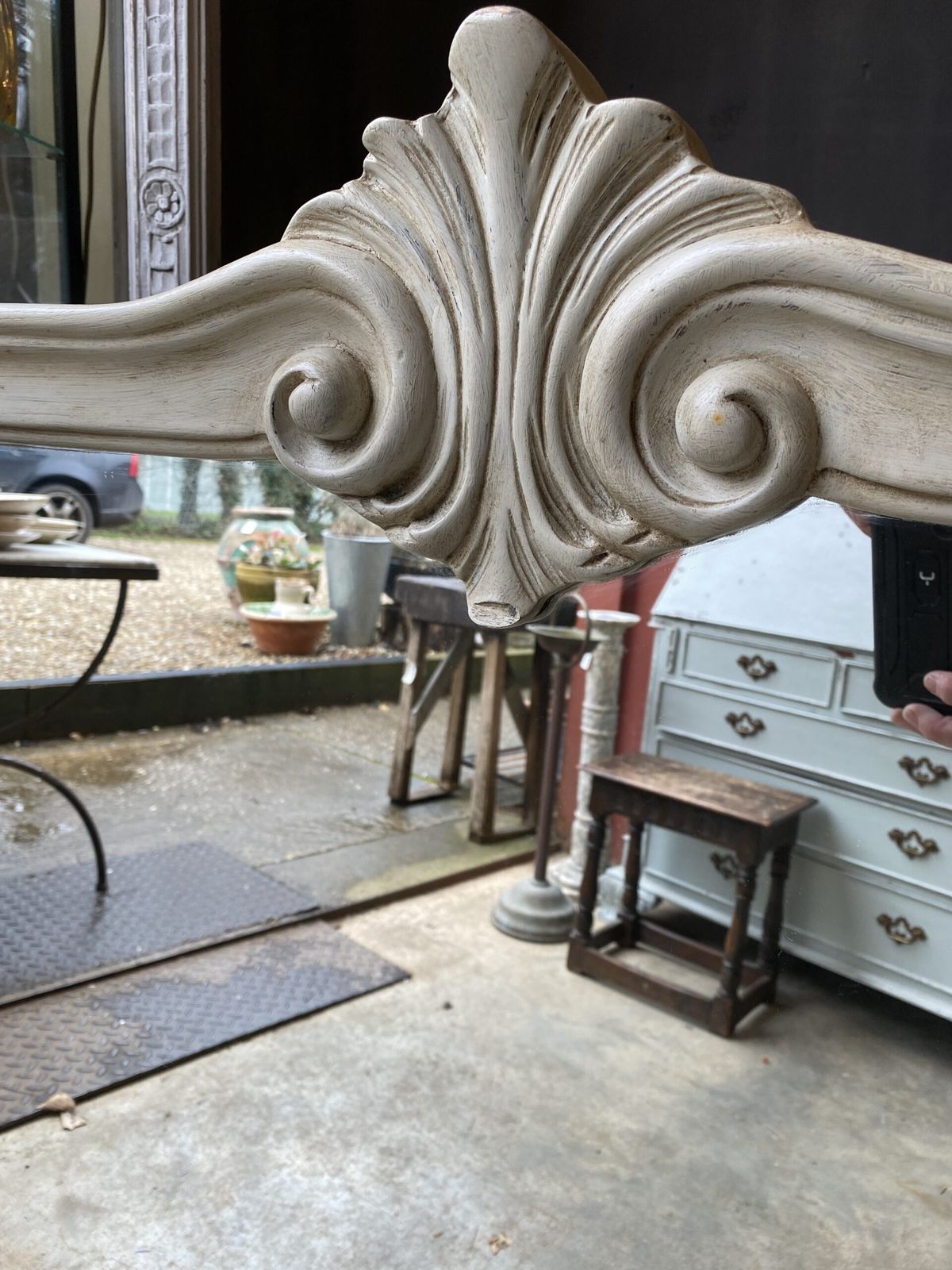 A Large Landscape Mirror With A Triptych Of Panelled Glass.( Circa 1950) photo for sale