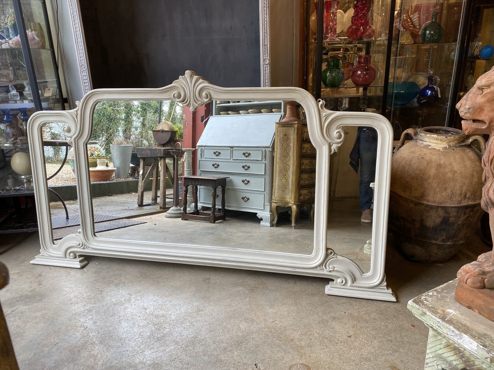 A Large Landscape Mirror With A Triptych Of Panelled Glass.( Circa 1950) photo 650.0