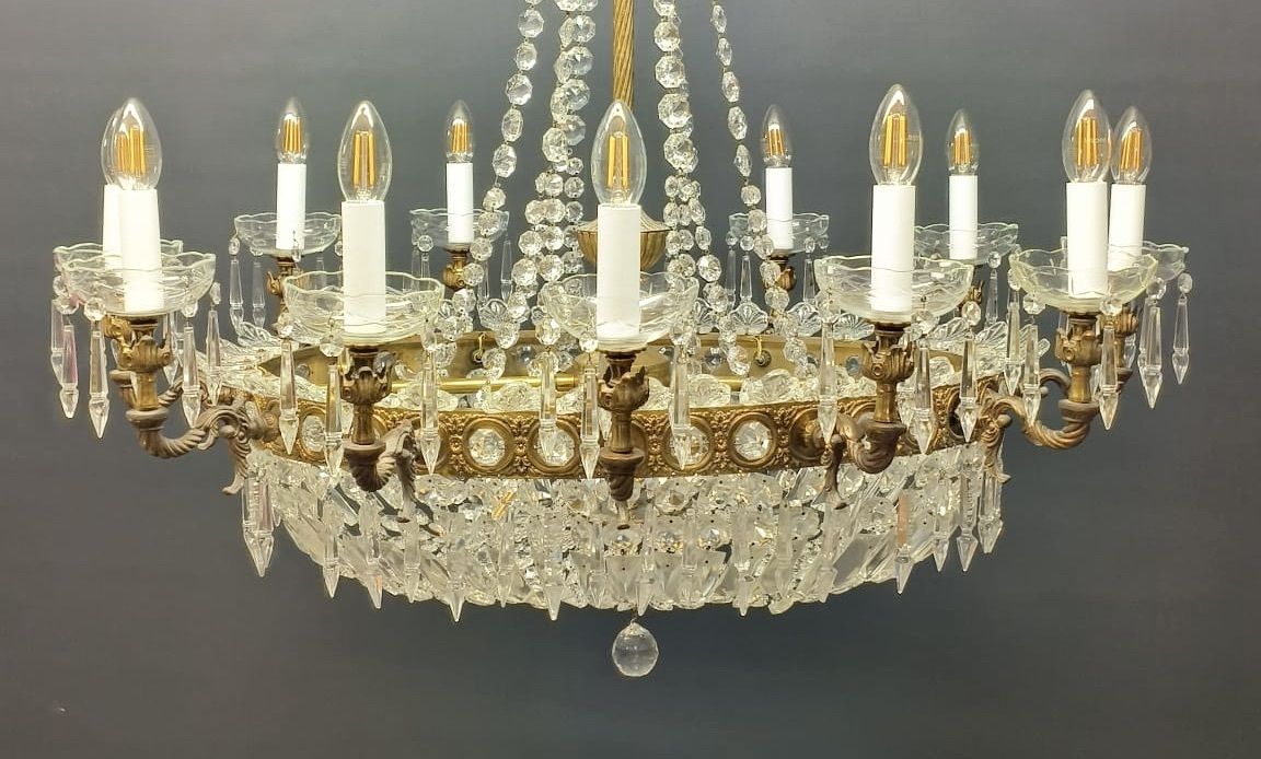 Grand Boat Shaped Chandelier From Italy (Circa 1940) photo Lighting