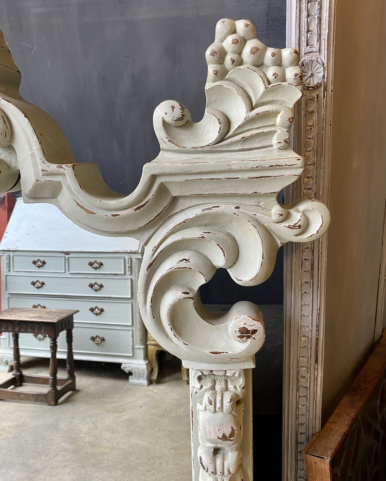 Painted Gothic Italian Mirror. ( Circa 1940) photo for sale