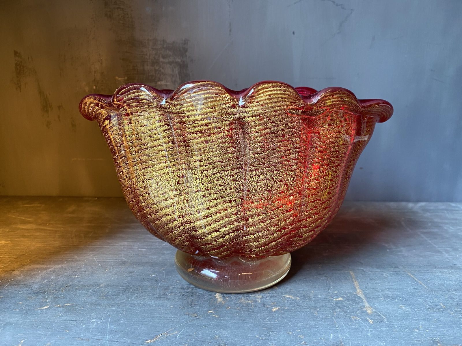 Murano Art Glass With Rope Design, By Barovier And Toso. photo furniture
