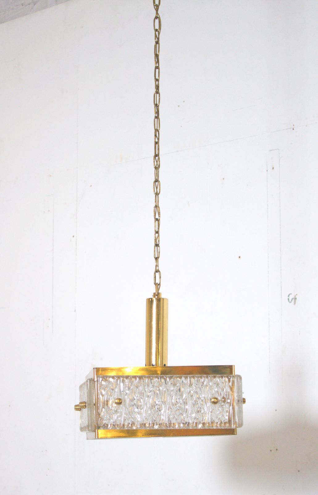 Mid Century  Chandelier By Malmö Metallvarufabrik With Pressed Orrefors Glas 1970 S photo buy