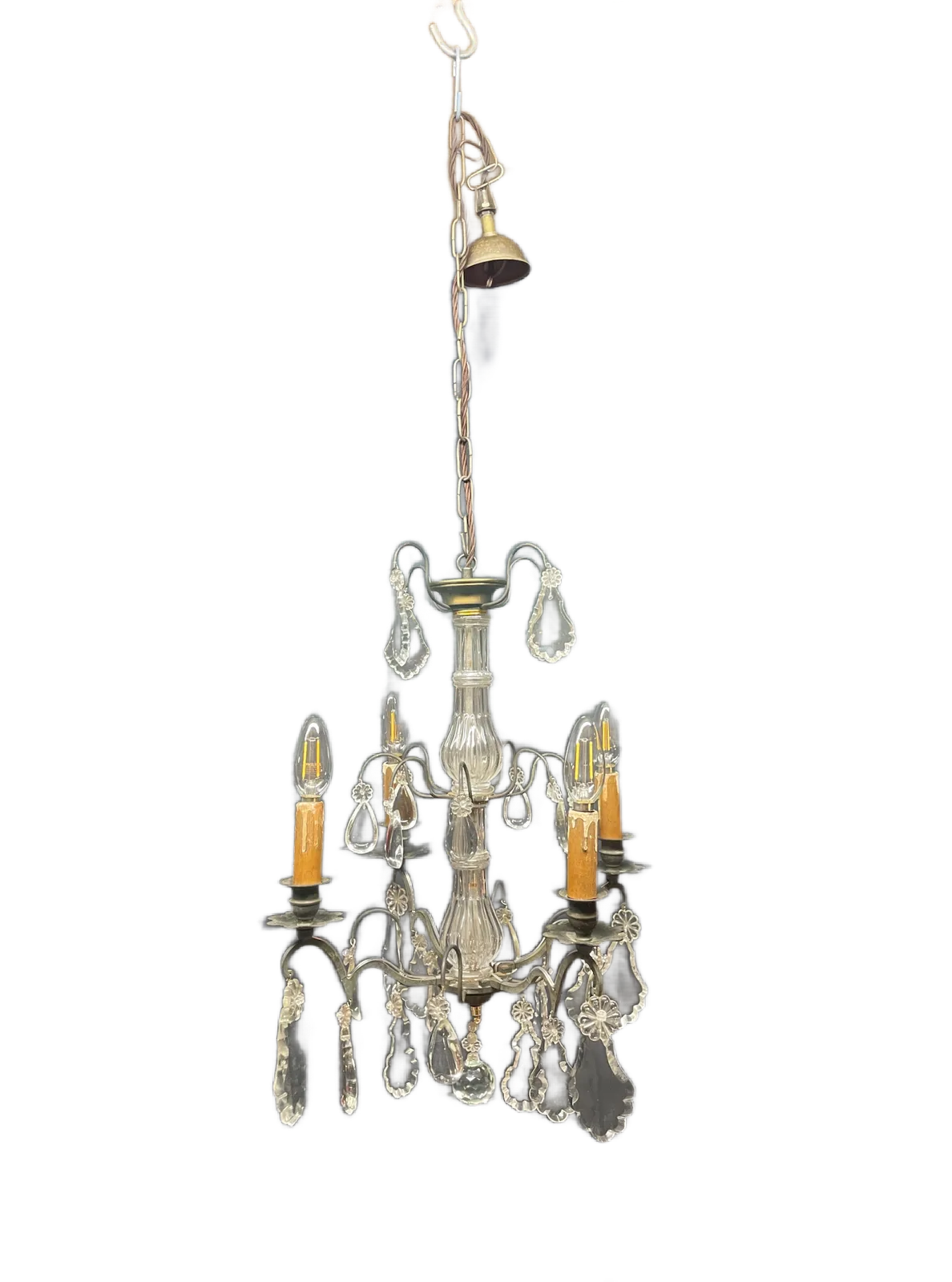 Elegant Little Florentine Light In Tole And Crystal. photo vinterior