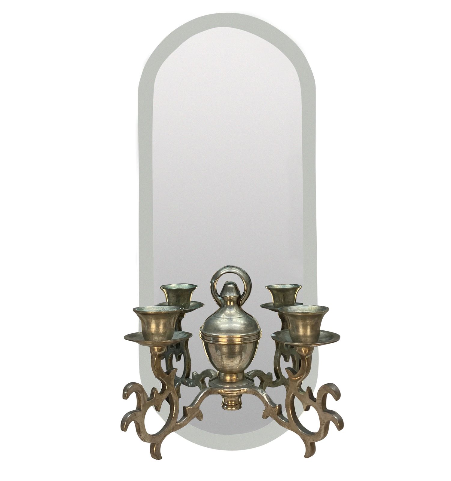 A Pair Of French Silver Plated Mirror Back Girandole photo furniture