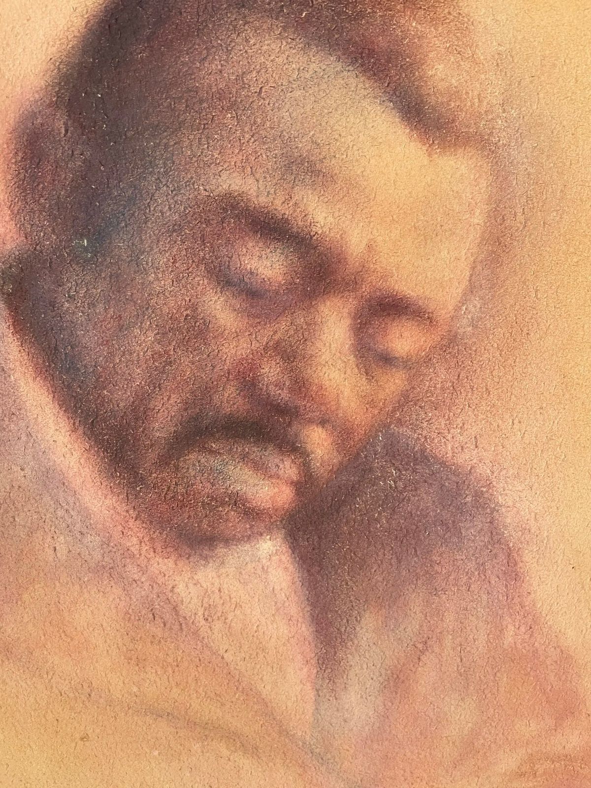 Double Portrait Of A Male Head In Pastel, By Ken Paine Ps Spf (1926  2020) photo 400.0
