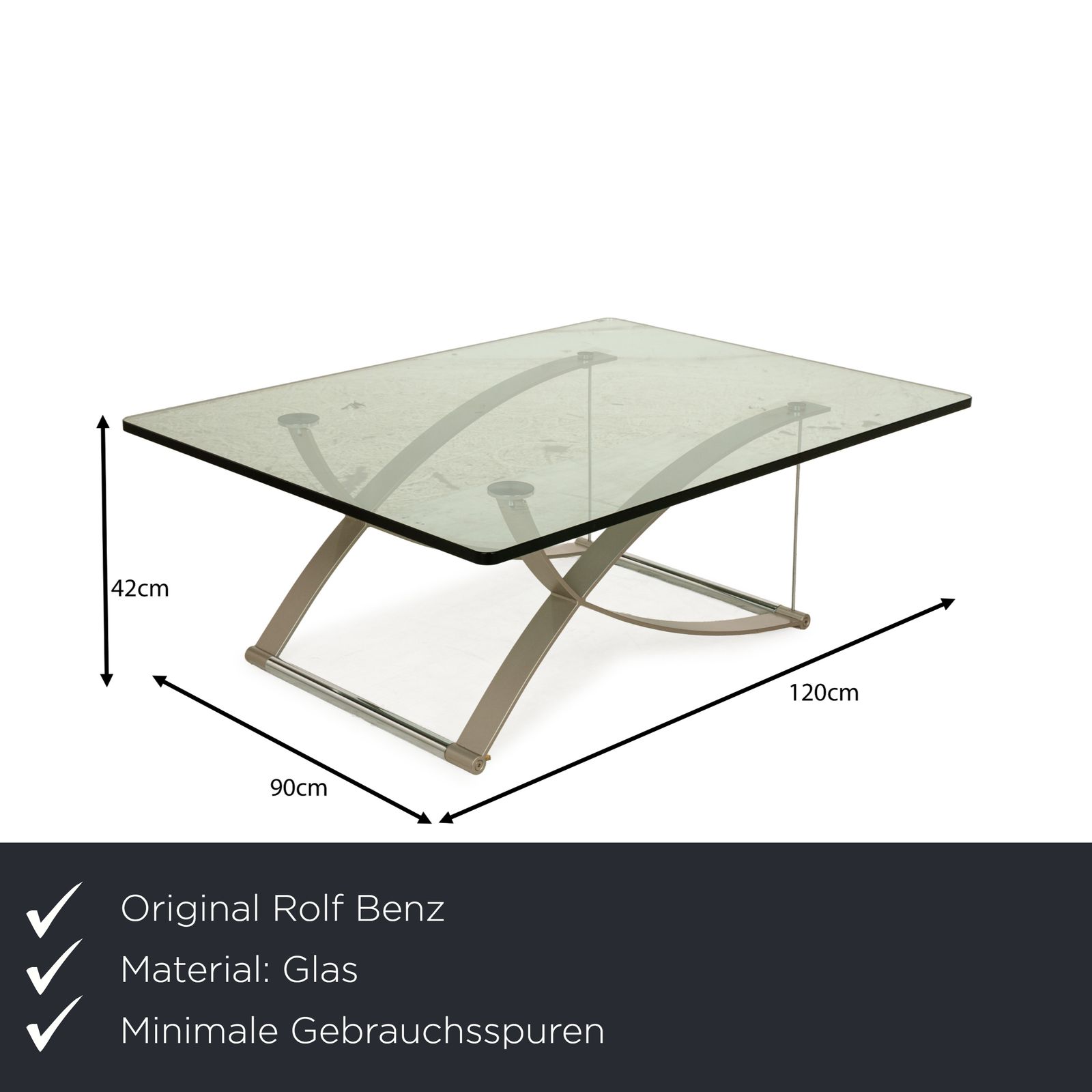 Rolf Benz 1150 Glass Coffee Table Silver photo furniture