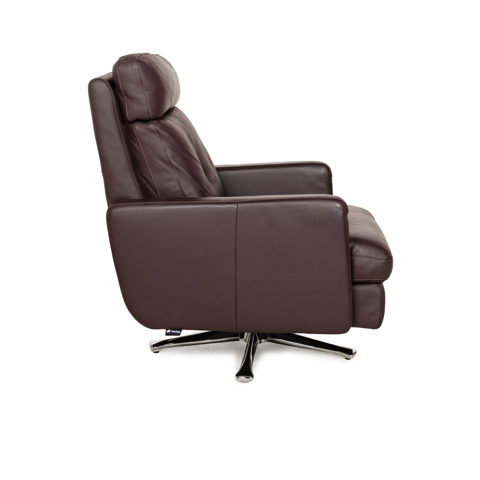 photo furniture Fauteuil pivotant Cor Conseta en cuir brun