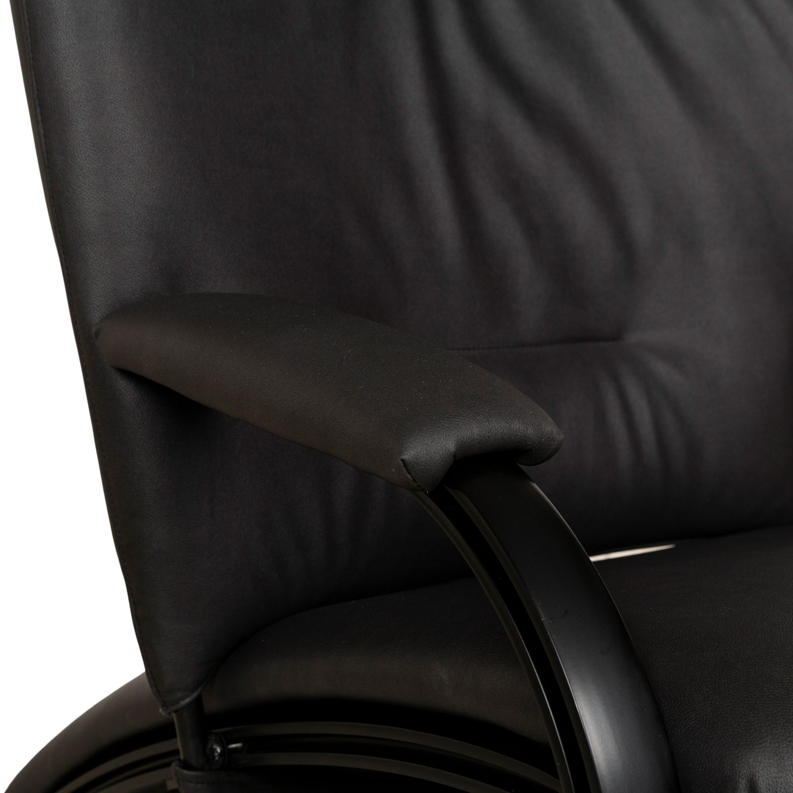 Fauteuil Wk Wohnen Spot 698 Vegan (Gavin 117) en métal laqué noir, revêtement noir et gris, fonction manuelle, nouvelle housse photo vinterior