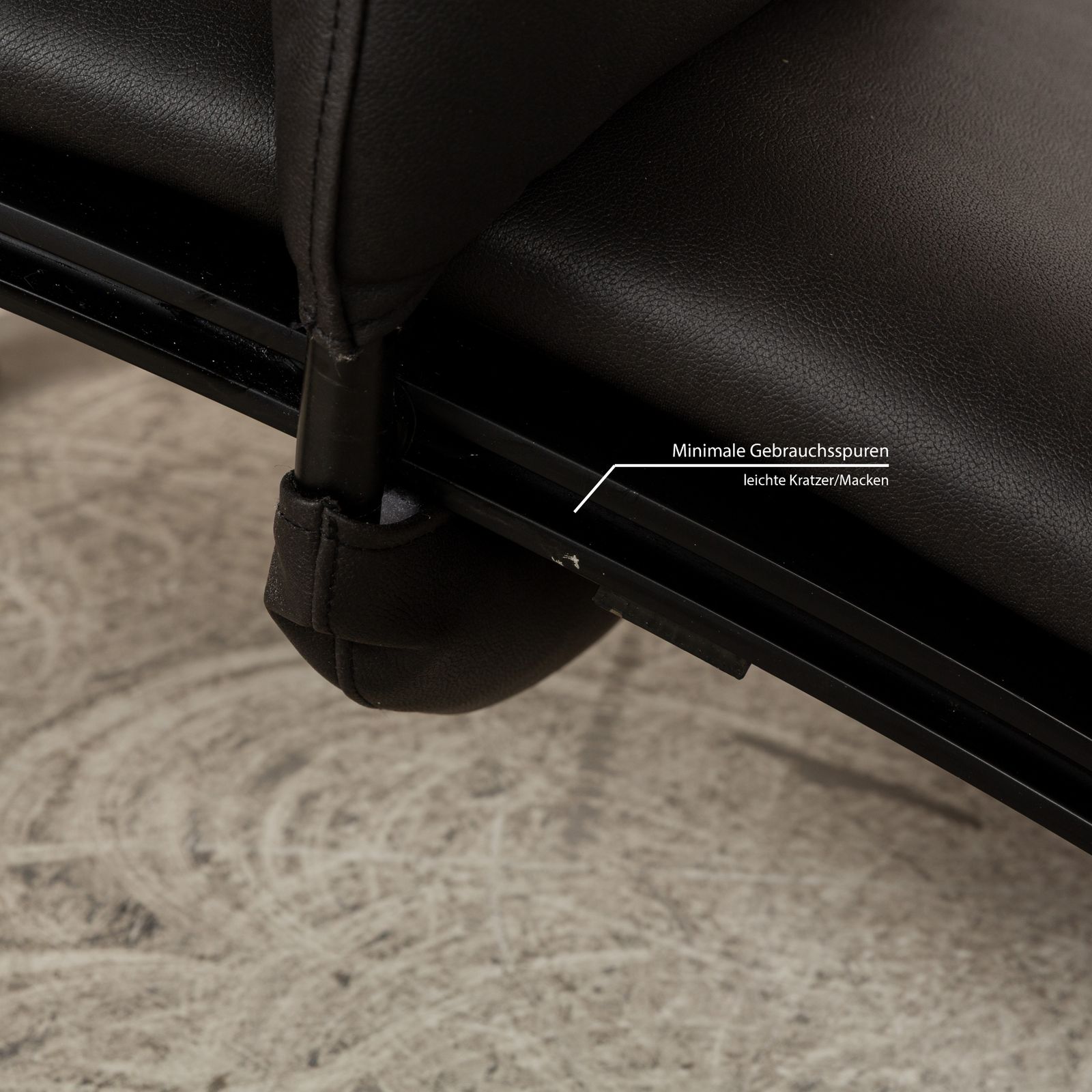 photo furniture Fauteuil Wk Wohnen Spot 698 Vegan (Gavin 117) en métal laqué noir, revêtement noir et gris, fonction manuelle, nouvelle housse
