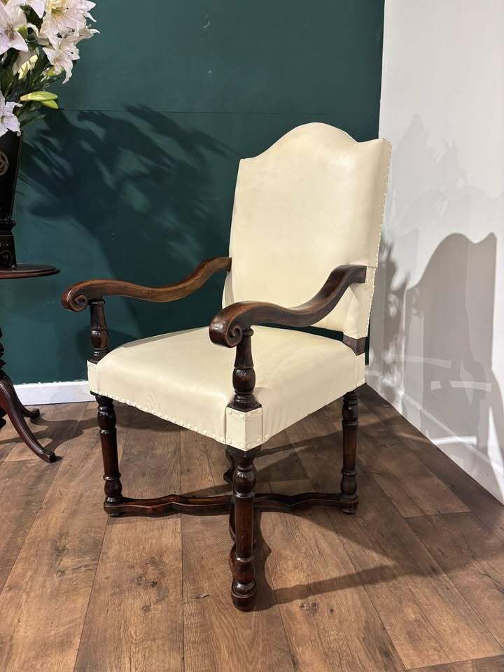 Leather Upholstered Side Armchair